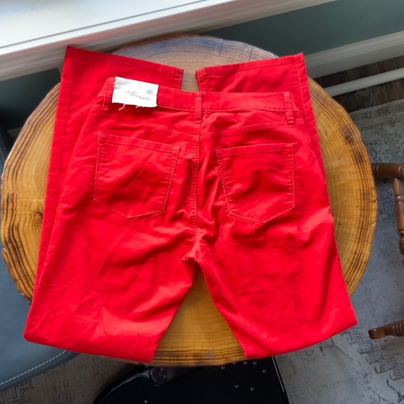 NWT Ann Taylor Loft Reddish Orange Corduroy Curvy Bootcut Jeans Size 29/8 - Picture 2 of 10